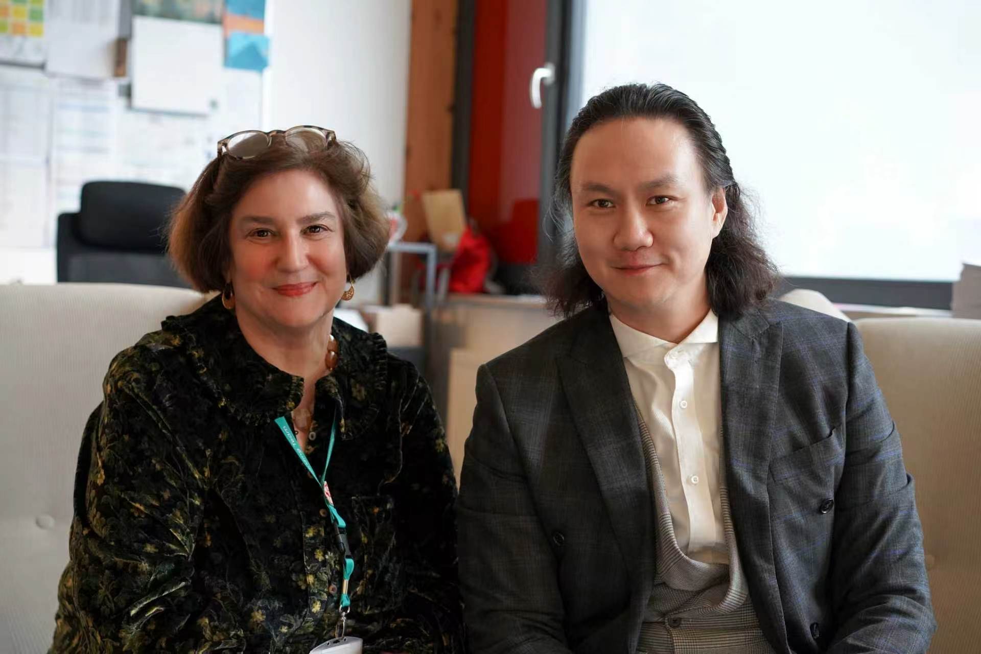 James Liu with the principal of St George’s