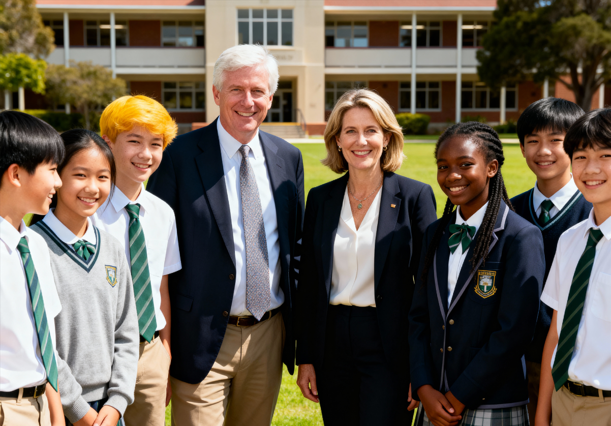 School leadership with diverse international students in Luxembourg